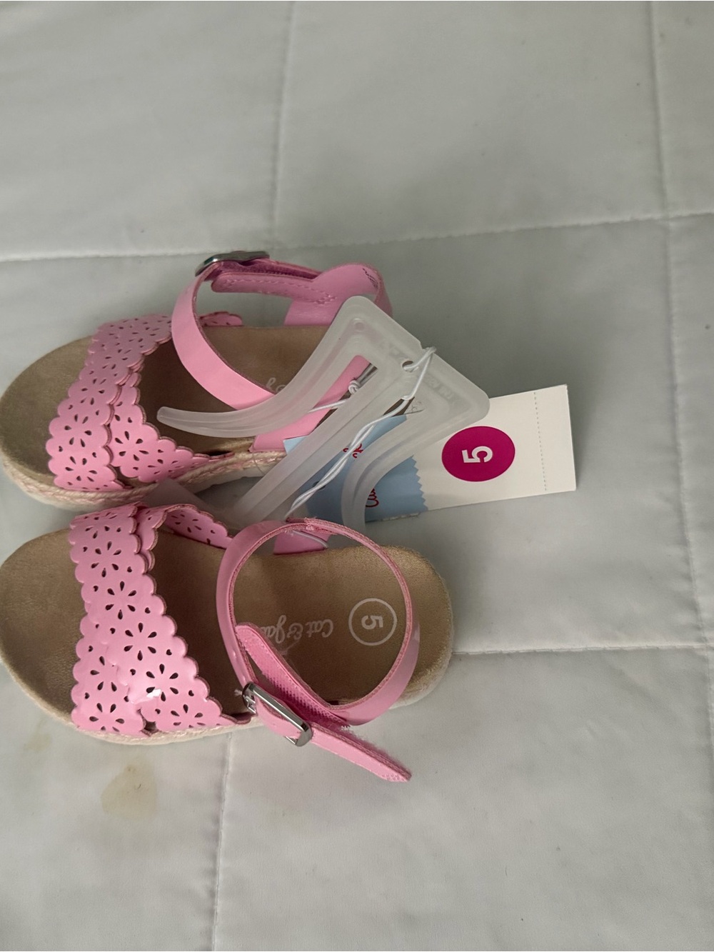 Cat & Jack Pink Floral Cutout Girls Sandals